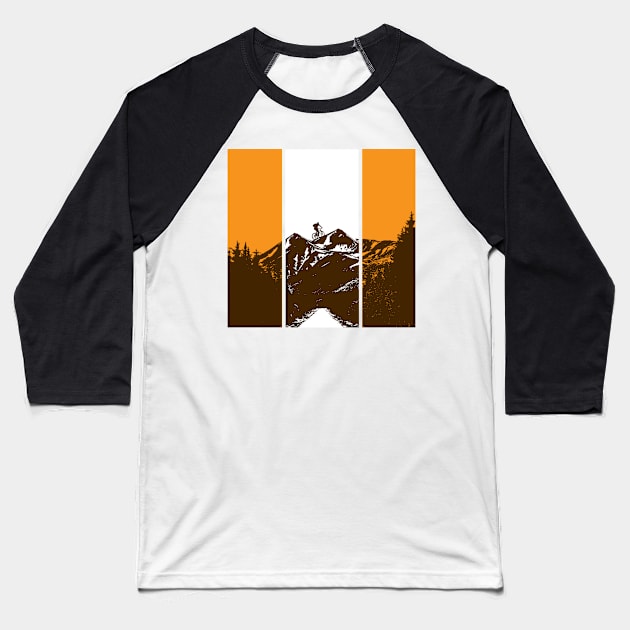 New Mountain Biking Baseball T-Shirt by Sanzida Design